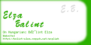 elza balint business card